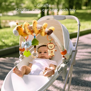 Tumama enfants peluche poussette arc jouets bébé sensoriel voyage jouer jouet <span class=keywords><strong>pour</strong></span> nouveau-né Musical en peluche animaux spirale activité landau jouets - Product Image 2