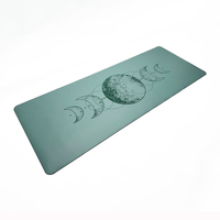 Vert Blanc Noir Violet Rose Laser Graver Phase De Lune Personnalisé Eco Caoutchouc Naturel Bleu Pu Tapis De Yoga Avec Des Lignes D'alignement