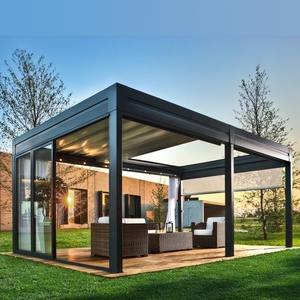 Tente de camping Patio Patio Toit en bambou <span class=keywords><strong>Fer</strong></span> <span class=keywords><strong>forgé</strong></span> Extérieur Acier Rond Verre Extérieur Pergola en bambou - Product Image 5