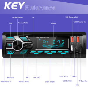 Lecteur MP3 pour voiture Podofo 1DIN, <span class=keywords><strong>autoradio</strong></span> BT FM SWC Aux-in, récepteur SD/TF <span class=keywords><strong>USB</strong></span>/Type-C, bouton MP3, éclairage, radio stéréo pour voiture - Product Image 4