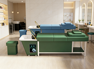 Cama de masaje tailandés con terapia capilar y lavado de cabello, con sistema de almacenamiento de agua, suministro de agua sin conexión, vaporización de vapor y circulación de agua. - Product Image 4