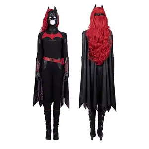 High Quality Halloween Adult Costume DC Bat Girl Cos Dress One Piece Jumpsuits Movie Cosplay Clothes Complete Set Costumes