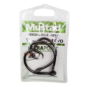 Hameçon Mustad 39950 Demon Circle String pour la pêche au bar, en acier à haute teneur en carbone, pour utilisation en <span class=keywords><strong>mer</strong></span> et en eau profonde. - Product Image 1