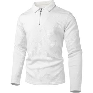Suéter Casual de Manga Larga con Cierre de Cremallera y Textura Geométrica de Punto para Hombre FOXA - Product Image 6