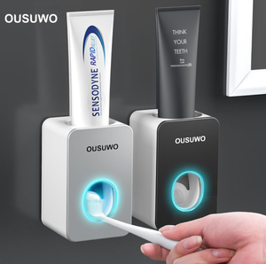 Wholesale household bathroom automatic high quality toothpaste dispenser plastic toothpaste squeezer with cover