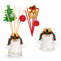 Diffuseur de parfum en verre de Noël 120 ml avec bâtonnets décoratifs, durée de vie de 3 mois