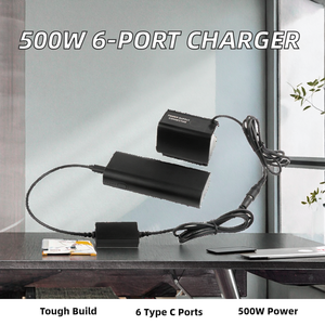 Tốt Nhất Bán 500W Xách Tay Đa Mục Đích Thông Minh Điện Thoại Di Động Tường Bộ Sạc Adapter 6 Loại C 2 USB Gan Số Lượng Lớn Mua Cho Tai Nghe Máy Tính Xách Tay - Product Image 2