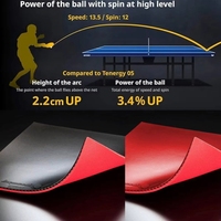Caoutchouc de tennis de table professionnel personnalisé 0506040, fabriqué en Chine, durable, haute rotation, haute vitesse, offensif, feuille de caoutchouc de ping-pong