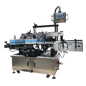 Automatic sticker label flat top side surface label applicator round bottle labeling machine for sale