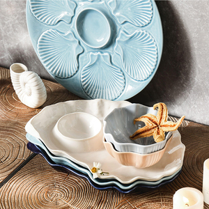 Nouvelle assiette décorative en céramique de forme irrégulière en forme d'étoile de mer, couleur émaillée, bol, vaisselle en <span class=keywords><strong>porcelaine</strong></span>, service de table - Product Image 2