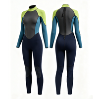 DIVESTAR Desain Khusus Wanita Wetsuit Lengan Panjang Resleting Belakang Depan Bernapas Termal Neoprena 3.0mm Jahitan Blind Stitch untuk Menyelam
