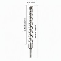 Foret à percussion SDS Plus à queue carrée pour droite, à cannelures fraisées, en carbure de tungstène YG8C pour perçage métallique DCF-281000