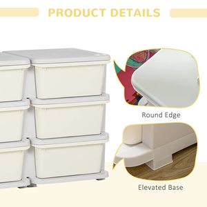 Armoire de rangement moderne à 3 niveaux pour enfants coffre à tiroirs et jouets boîte de rangement bibliothèque bacs en plastique armoire placard meubles pour salle de bain - Product Image 6