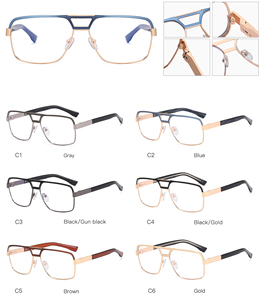 Montature per <span class=keywords><strong>Occhiali</strong></span> <span class=keywords><strong>da</strong></span> <span class=keywords><strong>Vista</strong></span> Metalliche 2026 con Doppio Ponte Grande per Uomini d'Affari - Product Image 5