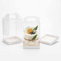 Caja Transparente para Pastel con Asa, 3, 4, 5 y 6 Pulgadas, Caja Transparente para Empacar Pastel de Mousse, Contenedor Portátil para Transportar Pastel de Cumpleaños