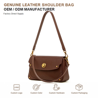 Sac à bandoulière en cuir véritable vintage structuré à rabat convertible pour le bureau et les trajets quotidiens, sac bandoulière pour femme, ODM, marque privée