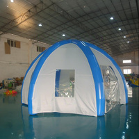 Dôme de fête gonflable en forme de burger, tente géante flottante imperméable, abri de glace quatre saisons, installation facile, PVC/TPU durable HUAAO