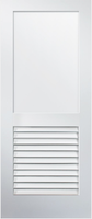 Armoire double à portes à persiennes, finition peinte en blanc, style hôtel américain