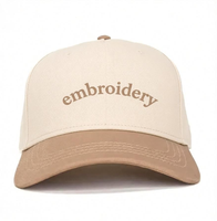 Casquette de baseball brodée personnalisée à 5 panneaux, tissu coton et polyester, casquette ajustable, logo personnalisé, couleur unie, unisexe.