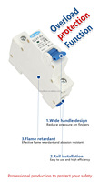Hecho en fábrica 1P 2P 3P 4P 0.5A 1A 2A 3A 63A AC MCB Disyuntor en miniatura 6KA MLS Tipo C B D 230V 400V con certificado CE