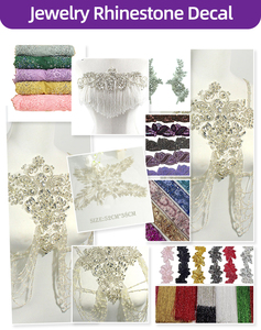 Vestido de novia de diamantes con patrón floral, diamantes de imitación de cristal cosidos y corpiño con cuentas, diamantes de imitación sueltos hechos de vidrio - Product Image 5