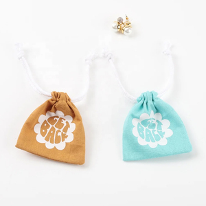 Custom <b>White</b> Logo Printed Mini Gift Cotton Packaging Jewelry <b>Bag</b> Eco Friendly Dust Drawstring Muslin Cotton Pouch <b>Bag</b> - Product Image 5