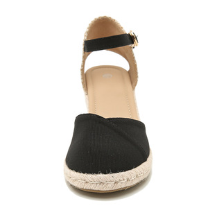 New Trendy Buckle Slingback Custom <strong>Espadrilles</strong> Women Canvas <strong>Wedges</strong> Shoes Platform Chunky <strong>Wedge</strong> Heel Sandals - Product Image 2