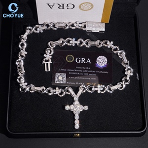 925 Silver Moissanite Cross Pendant Necklace Rhodium Plated <b>Iced</b> <b>Out</b> Hip Hop VVS Moissanite <b>Chain</b> Luxury Unisex Everyday Wear - Product Image 2