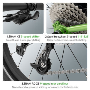 Bicicleta Plegable ROCKBROS Portátil de 20 Pulgadas con Marco de Aleación de Aluminio para Adultos, para Desplazamientos Urbanos, 9 Velocidades, Frenos de Disco, Unisex - Product Image 3