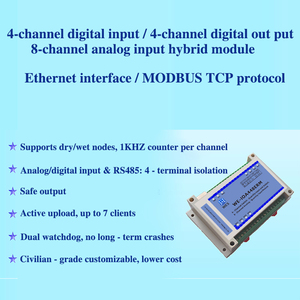 Módulo Modbus TCP IO 4DI 4DO 8AI con automatización industrial de montaje en riel DIN RS485 - Product Image 3