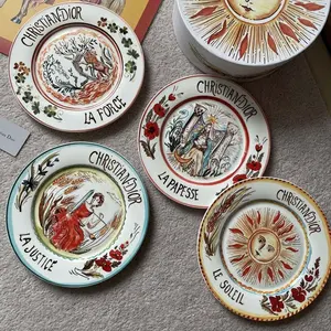 New Designs Tarot Moon Dinner Plate Ceramic Plate Set 4pcs Dinner Plate With Gift Box