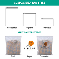 Sac à fermeture éclair givré CPE imperméable pour chaussettes et vêtements, personnalisé pour streetwear, emballage OEM, anti-poussière, fabriqué en usine