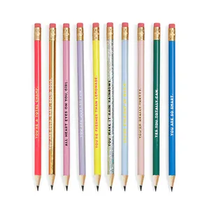 FREE SAMPLES HIGH QUALITY OEM BRAND CUSTOMIZED LOGO SCHOOL PENCIL SET STANDARD PENCIL HB PENCIL WITH ERASER