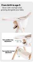 Hot Sale Portable Baby High Chair Kitchen Babies Kids Easy-Cleaning High-Feeding Design Adjustable Baby Bouncer Wood