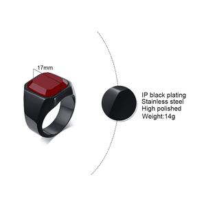 Anel masculino moderno de aço inoxidável masculino com ônix preto pedra durável Gemstone banda presente perfeito para homens - Product Image 4