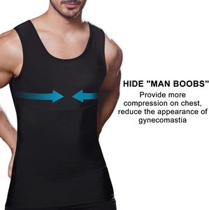 Camiseta de compresión para hombre al por mayor, moldeadora de cuerpo, control de abdomen, camiseta interior, <span class=keywords><strong>chaleco</strong></span> para fitness y gimnasio, con logo personalizado - Product Image 2