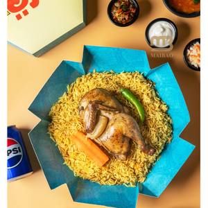 <span class=keywords><strong>Livraison</strong></span> de riz à tartiner pliable personnalisé boîtes de nourriture chaude irakien Pakistan moyen-orient biryani boîte d'emballage Mandi poulet boîte en carton - Product Image 1