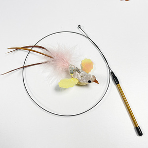 Vendita calda divertente Cat Stick Cat Wand Teaser Toy Kitten Chasing For Fun con testa di ricambio diversi uccelli - Product Image 1