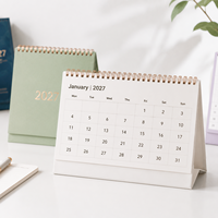 Calendrier mural en papier personnalisé OEM 2027, finition mate, impression pleine page, planificateur mensuel pour cadeaux d'entreprise