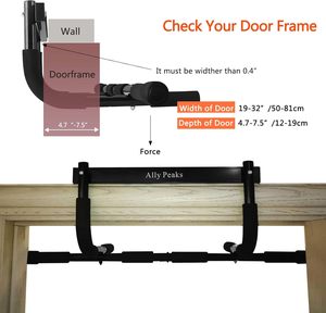 Barra de Dominadas Portátil Multiagarre para Interiores, Barras Horizontales de Acero Reforzado, Barra de Tracción para Puerta, Límite Máximo de 440 Libras, <span class=keywords><strong>Fitness</strong></span> en Casa - Product Image 3
