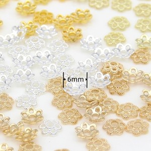 Alloy <b>Flower</b> Spacer Beads 6mm Pearl Pads For <b>Bracelet</b> Beading Accessories - Product Image 1