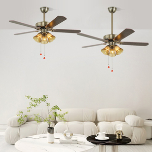 ไฟเพดานตกแต่งสไตล์วินเทจหรูหราแบบโมเดิร์นพัดลมเพดานควบคุมด้วยรีโมทพร้อมโคมไฟระย้าและโคมไฟระย้า - Product Image 6