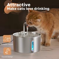Fontaine à eau pour chat sans fil, écologique, portable, en acier inoxydable, distributeur d'eau automatique pour animaux de compagnie, fontaine à eau rechargeable