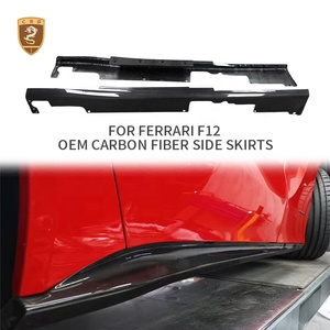 Jupes latérales en fibre <span class=keywords><strong>de</strong></span> carbone sèche pour Ferrari F12 Berlinetta 2012-2017, ajustement OEM - Product Image 1