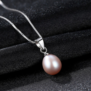 Collar de Plata de Ley S925 al por Mayor con Colgante de Perla Única Chapada en Oro de 7-8 mm, Joyería Clásica para Mujer - Product Image 5