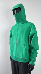 Kualitas tinggi kustom ritsleting penuh masker lapisan ganda masker ritsleting jaket kustom berat French Terry Hoodie untuk pria - Product Image 5