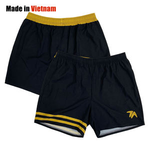 Shorts de sport pour homme personnalisés à séchage rapide, design à rayures dorées, respirants, idéaux pour la course à pied et la salle de sport - Product Image 1