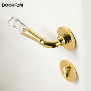 DOOROOM gagang pintu Interior kristal kuningan perak krom kenop pintu Emas PVD mewah untuk kombinasi kunci pintu apartemen Hotel - Product Image 1
