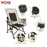 WOQI mobilier d'extérieur moderne inclinable fer pliant pêche Camping chaise porte-gobelet dossier réglable pour les voyages à la plage