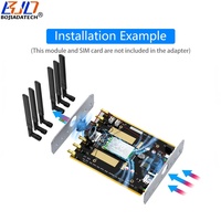Modem Modul 5G 4G LTE WWAN USB 3.0 ke NGFF M.2 Key-B Adaptor Nirkabel 2 Slot Kartu SIM 6 Antena & Casing Pelindung Kipas Ganda